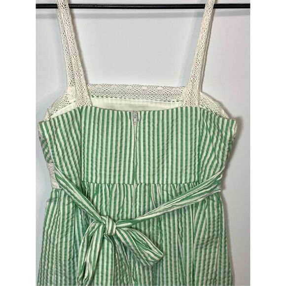 Jodi Kristopher Women's Striped Tie Waist Sleeveless Mini Dress Green Size 5 - Picture 9 of 9